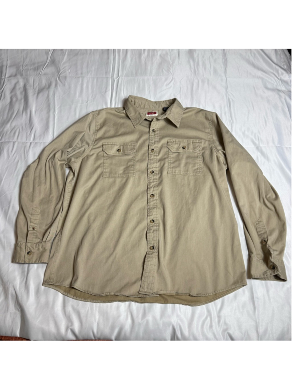 Men's Wrangler Beige Casual Button Down Shirt XL